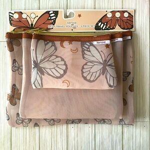 KENSIE 3-pc Travel Mesh Organizer Bags * BUTTERFLIES*